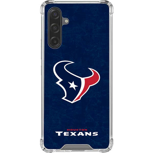 NFL Houston Texans Distressed Galaxy A17 Clear Case