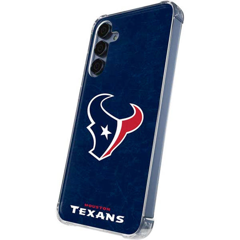 NFL Houston Texans Distressed Galaxy A35 5G Clear Case