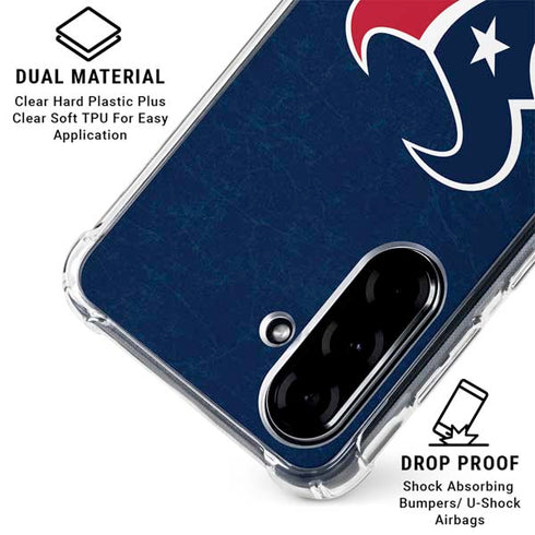 NFL Houston Texans Distressed Galaxy A36 5G Clear Case