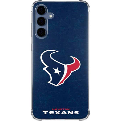 NFL Houston Texans Distressed Galaxy A55 5G Clear Case