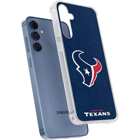 NFL Houston Texans Distressed Galaxy A55 5G Clear Case