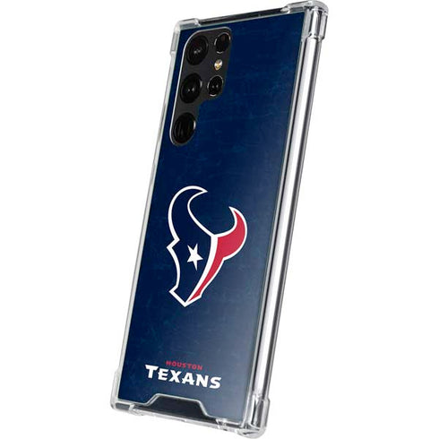 NFL Houston Texans Distressed Galaxy S23 Ultra Clear Case