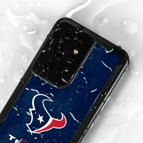 NFL Houston Texans Distressed Galaxy S24 Ultra Waterproof Case