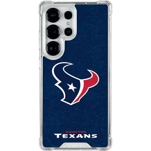 NFL Houston Texans Distressed Galaxy S25 Ultra Clear Case
