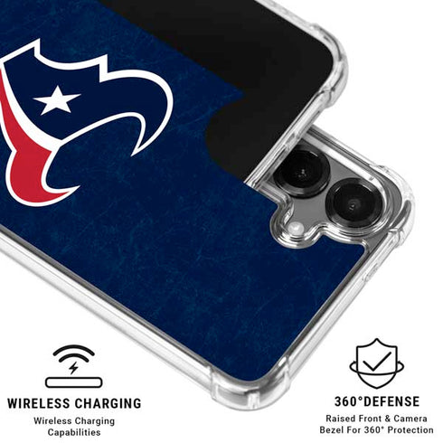 NFL Houston Texans Distressed Galaxy S26 Clear Case