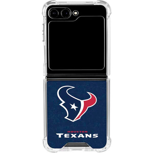 NFL Houston Texans Distressed Galaxy Z Flip6 Clear Case