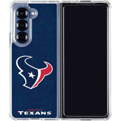 NFL Houston Texans Distressed Galaxy Z Fold6 Clear Case