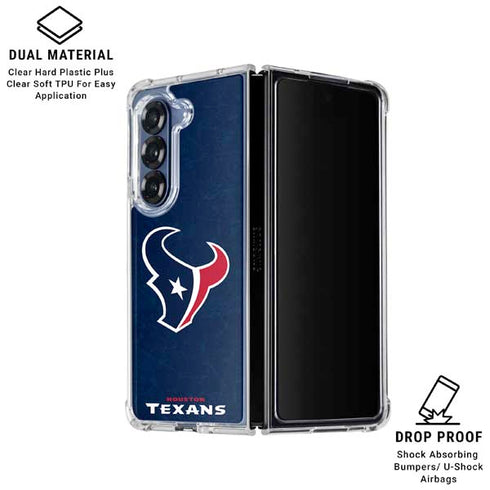 NFL Houston Texans Distressed Galaxy Z Fold6 Clear Case