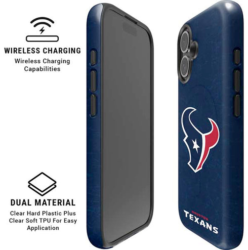NFL Houston Texans Distressed iPhone 16 Plus Magsafe Impact Case