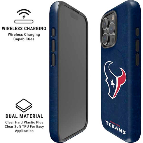 NFL Houston Texans Distressed iPhone 16 Pro Magsafe Impact Case