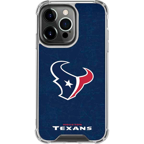 NFL Houston Texans Distressed iPhone 16 Pro Max Clear Case