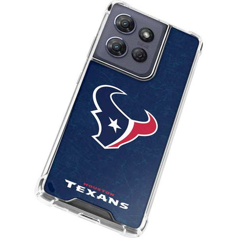 NFL Houston Texans Distressed Moto G 5G (2025) Clear Case