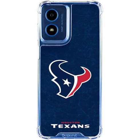 NFL Houston Texans Distressed Moto G 5G (2024) Clear Case