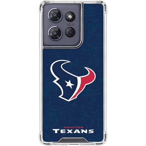 NFL Houston Texans Distressed Moto G Play 5G (2025) Clear Case