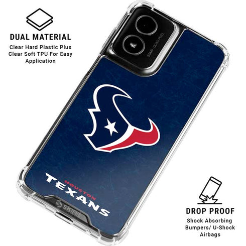 NFL Houston Texans Distressed Moto G Power 5G (2024) Clear Case