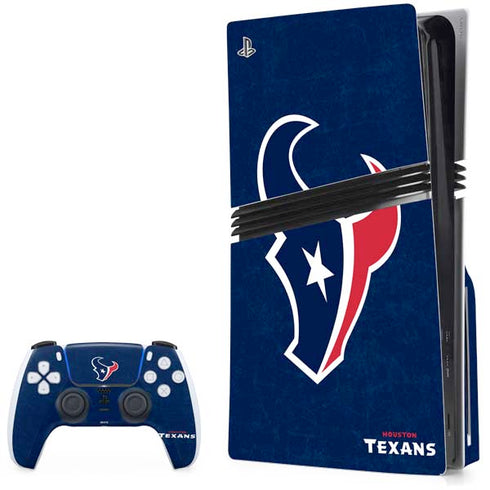 NFL Houston Texans Distressed PS5 Pro Disk Bundle Skin