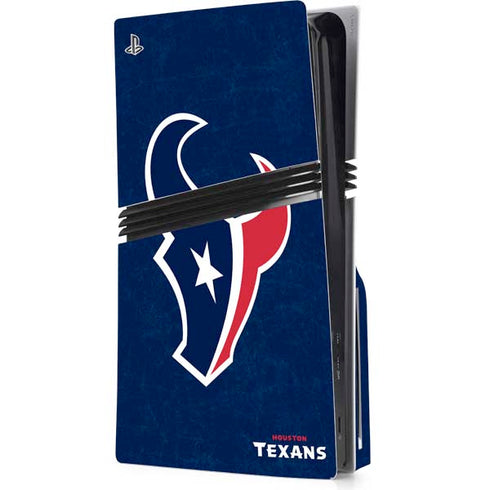 NFL Houston Texans Distressed PS5 Pro Disk Console Skin