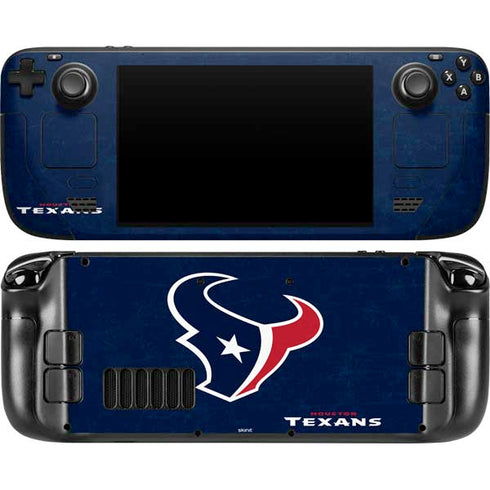 NFL Houston Texans Distressed Steam Deck Handheld Gaming Computer OLED Skin