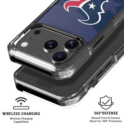 NFL Houston Texans Double Vision iPhone 18 Pro Clear Case