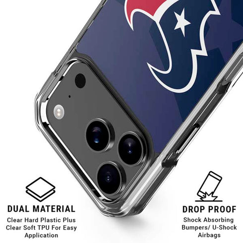 NFL Houston Texans Double Vision iPhone 18 Pro Clear Case