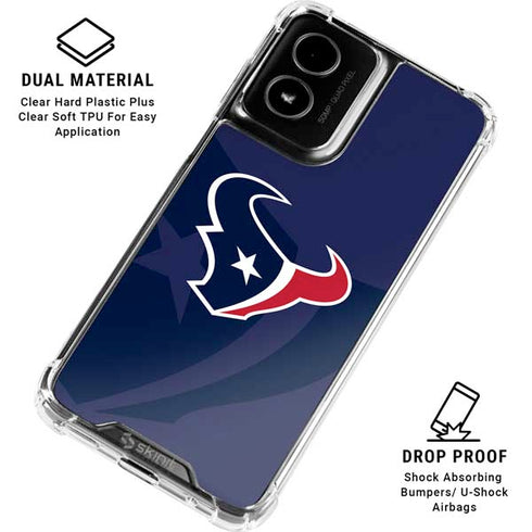 NFL Houston Texans Double Vision Moto G Power 5G (2024) Clear Case