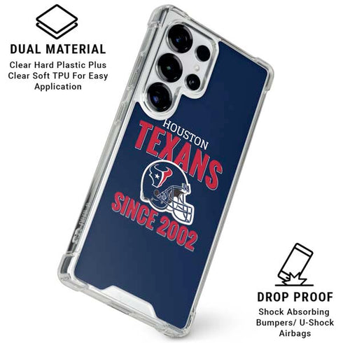 NFL Houston Texans Helmet Galaxy S25 Ultra Clear Case