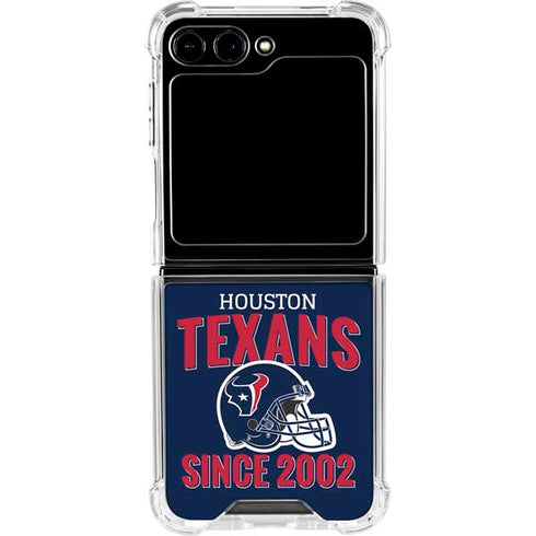 NFL Houston Texans Helmet Galaxy Z Flip6 Clear Case