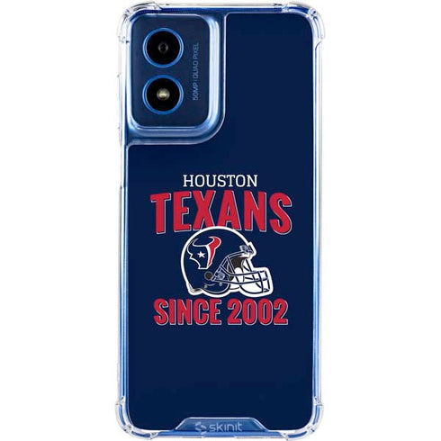 NFL Houston Texans Helmet Moto G 5G (2024) Clear Case