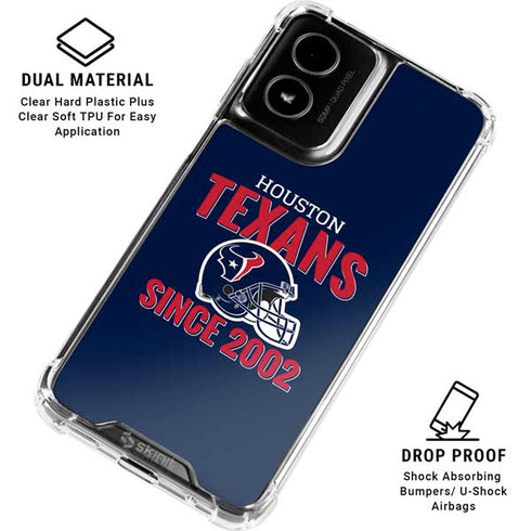 NFL Houston Texans Helmet Moto G Power 5G (2024) Clear Case