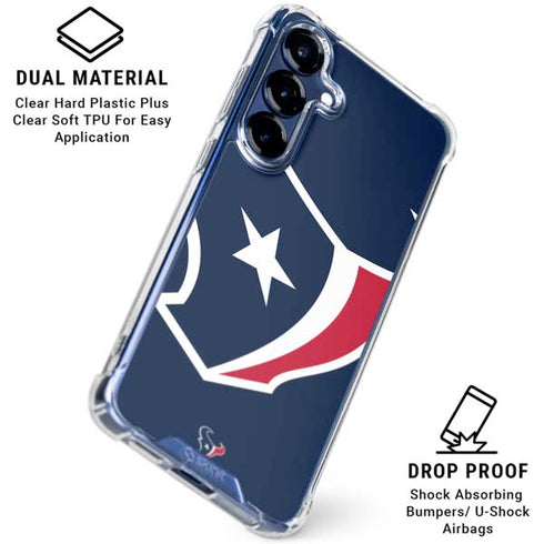 NFL Houston Texans Large Logo Galaxy S25 Clear Case