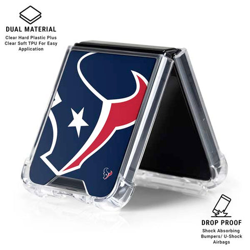 NFL Houston Texans Large Logo Galaxy Z Flip6 Clear Case