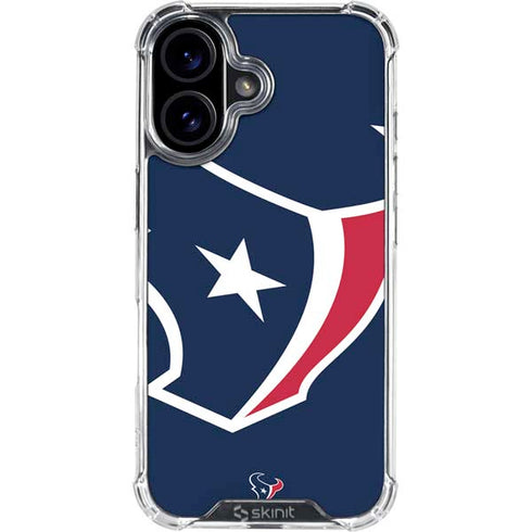 NFL Houston Texans Large Logo iPhone 16 Plus Clear Case
