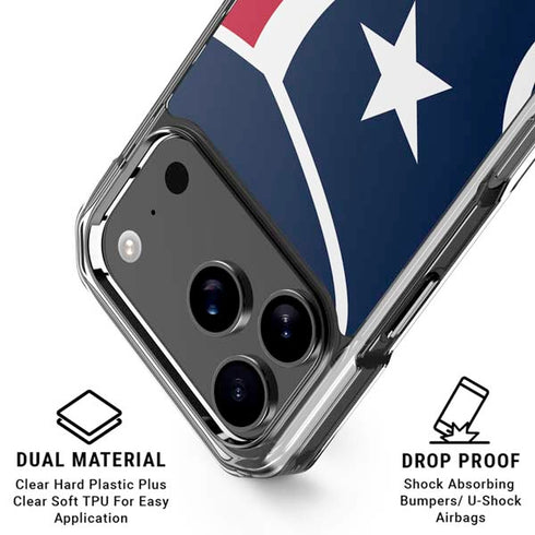 NFL Houston Texans Large Logo iPhone 18 Pro Clear Case
