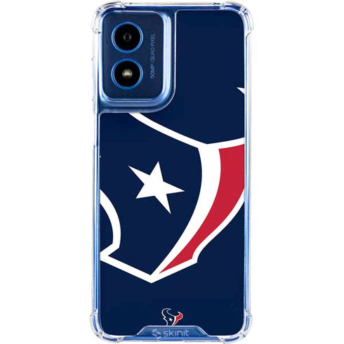 NFL Houston Texans Large Logo Moto G 5G (2024) Clear Case