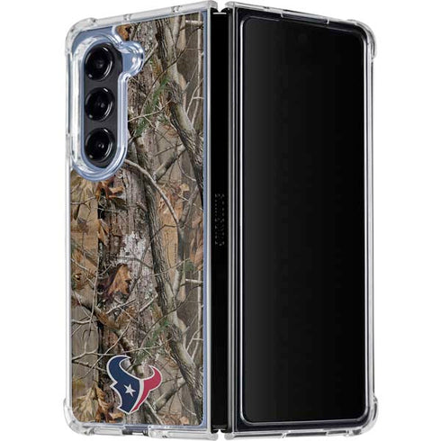 NFL Houston Texans Realtree AP Camo Galaxy Z Fold5 5G Clear Case
