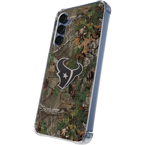 NFL Houston Texans Realtree Xtra Green Camo Galaxy A35 5G Clear Case
