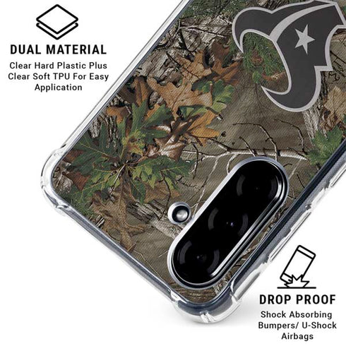 NFL Houston Texans Realtree Xtra Green Camo Galaxy A36 5G Clear Case