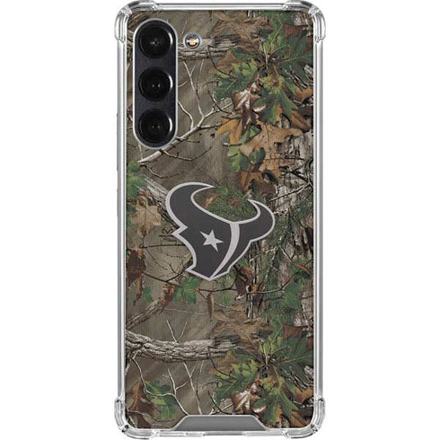 NFL Houston Texans Realtree Xtra Green Camo Galaxy S24 FE Clear Case