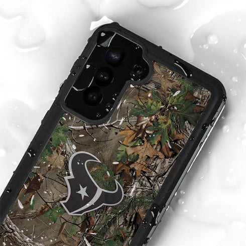NFL Houston Texans Realtree Xtra Green Camo Galaxy S24 Plus Waterproof Case