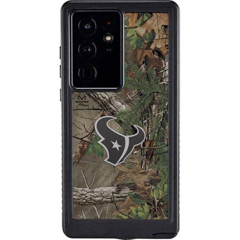 NFL Houston Texans Realtree Xtra Green Camo Galaxy S24 Ultra Waterproof Case