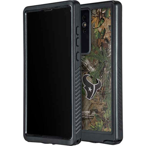 NFL Houston Texans Realtree Xtra Green Camo Galaxy S24 Ultra Waterproof Case
