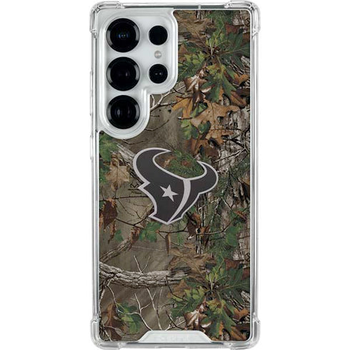 NFL Houston Texans Realtree Xtra Green Camo Galaxy S25 Ultra Clear Case