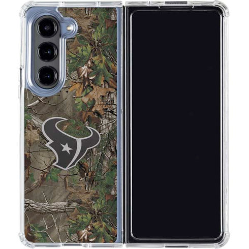 NFL Houston Texans Realtree Xtra Green Camo Galaxy Z Fold5 5G Clear Case