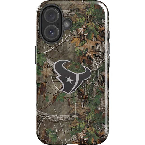 NFL Houston Texans Realtree Xtra Green Camo iPhone 16 Plus Magsafe Impact Case