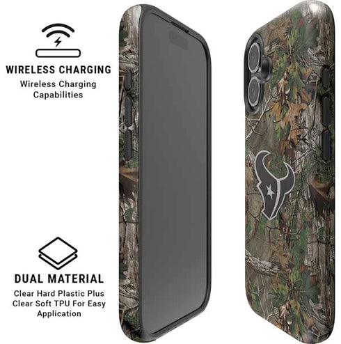 NFL Houston Texans Realtree Xtra Green Camo iPhone 16 Plus Magsafe Impact Case