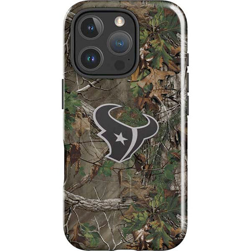 NFL Houston Texans Realtree Xtra Green Camo iPhone 16 Pro Magsafe Impact Case