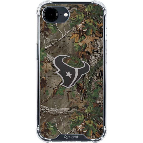 NFL Houston Texans Realtree Xtra Green Camo iPhone 16e Clear Case