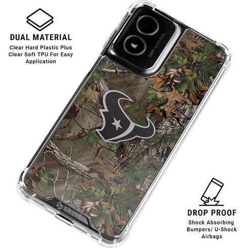 NFL Houston Texans Realtree Xtra Green Camo Moto G Power 5G (2024) Clear Case