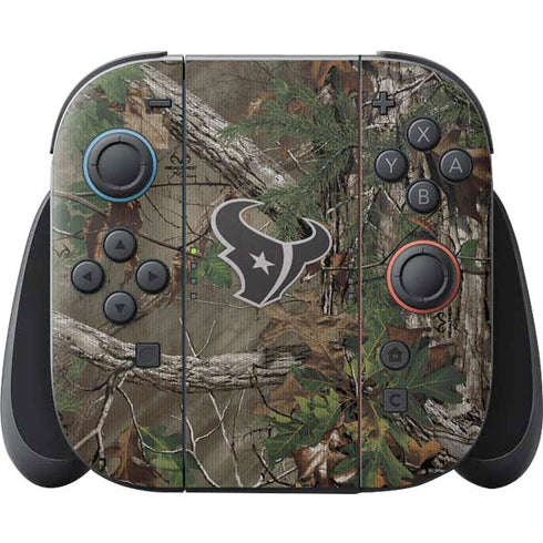 NFL Houston Texans Realtree Xtra Green Camo Nintendo Switch 2 (2025) Joy-Con Controller Skin