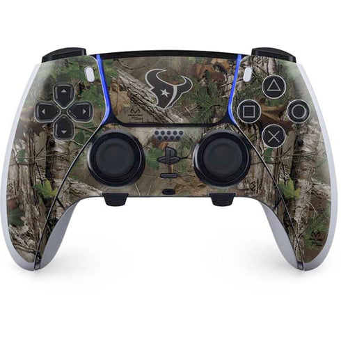 NFL Houston Texans Realtree Xtra Green Camo PS5 DualSense Edge Pro Controller Skin